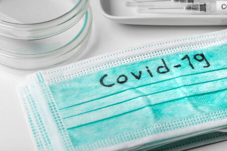 surgical face masks against covid-19の写真素材