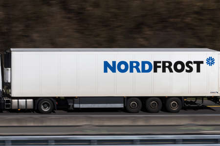 wilnsdorf, North Rhine-Westphalia/germany - 06 04 2020: nordfrost truck near wilnsdorf germanyのeditorial素材