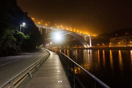 Porto Portugal evening bridge viewのeditorial素材