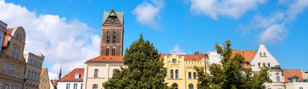 historic german city wismar in the summerの写真素材