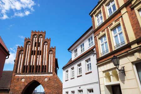historic german city wismar in the summerの写真素材