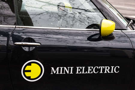 siegen, north rhine westphalia / germany - 14 03 2021: an electrical mini car near siegen germanyのeditorial素材