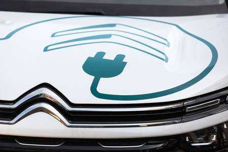 siegen, north rhine westphalia / germany - 25 04 2021: an citroen electric car sign near siegen germanyのeditorial素材