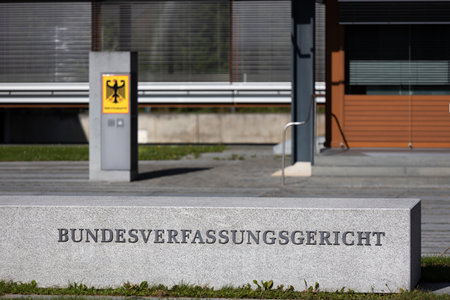 Karlsruhe, Baden-Wuerttemberg , Germany - 04 10 2023: The German Federal Constitutional Court in Karlsruheのeditorial素材