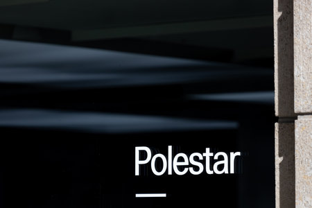 Stuttgart, Baden-Wuerttemberg , Germany - 06 10 2023: a Polestar electric car logoのeditorial素材