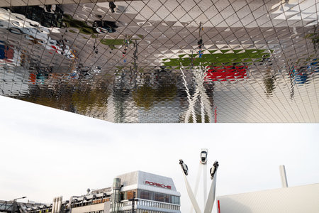 Stuttgart, Baden-Wuerttemberg , Germany - 04 10 2023: The Porsche Museum in Stuttgart Germanyのeditorial素材