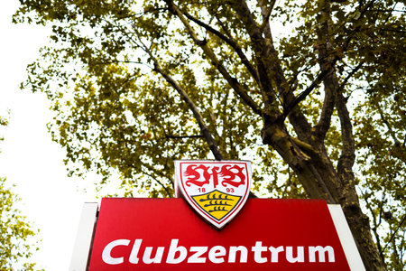 Stuttgart, Baden-Wuerttemberg , Germany - 05 10 2023: the center of the VFB Stuttgartのeditorial素材