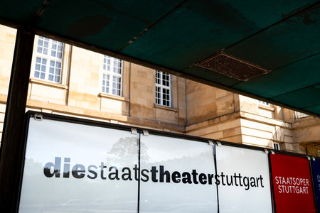 Stuttgart, Baden-Wuerttemberg , Germany - 06 10 2023: The sign of the Stuttgart Theaterのeditorial素材
