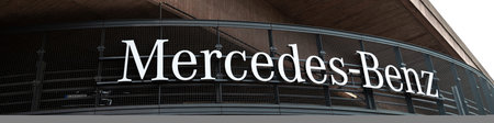 Stuttgart, Baden-Wuerttemberg , Germany - 05 10 2023: a sign of Mercedes Benz panoramaのeditorial素材