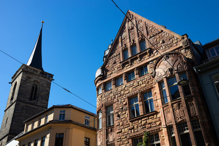the historic German city of Erfurtの写真素材