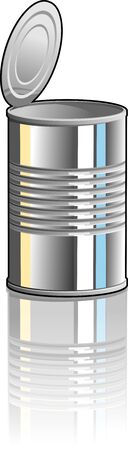 Illustration of a tin can with top partially removed. のイラスト素材