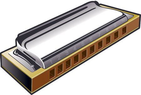 Ten hole harmonicaのイラスト素材