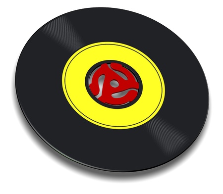 45 speed record with adapterの写真素材