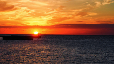 beautiful sunset at Japanの写真素材