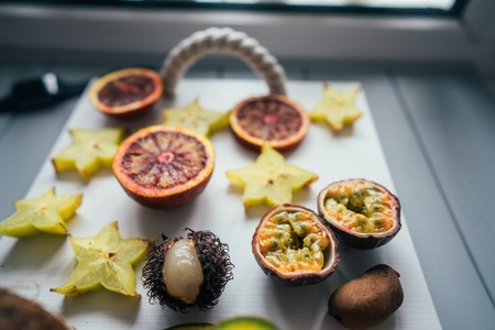 Exotic fruit platter.の写真素材