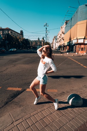 Young girl on the city street