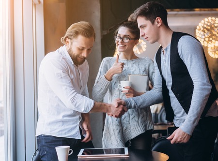 Business handshake and business people conceptの写真素材