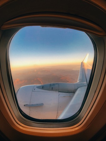 view through the airplane windowの写真素材