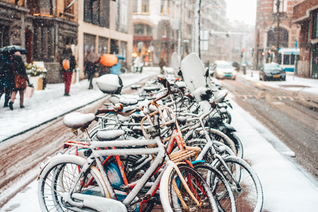 First snow of the yearの写真素材