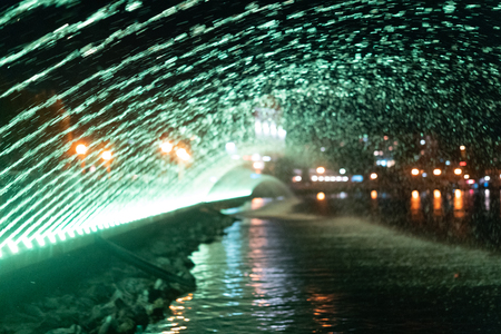 City evening fountain.の写真素材