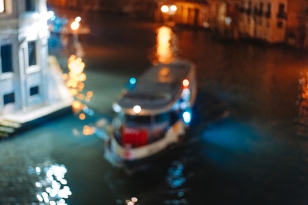 A view of the canal at night. Venice, Italy
