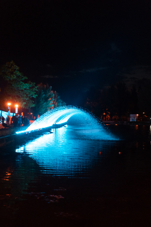 City evening fountain.の写真素材