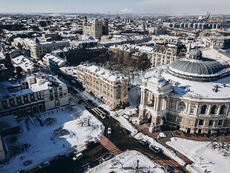 Odessa Opera and Ballet Theater with a birds eye viewの写真素材