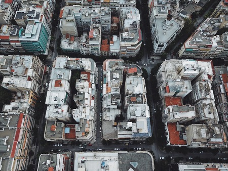 Birds eye view of the Greek city of The saloniki.
