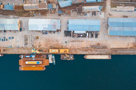 Aerial photography industrial area of a big city