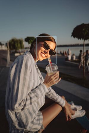 face recognition in photography using artificial intelligenceの写真素材