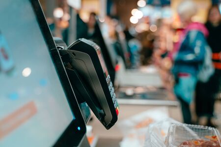 Pos terminal in the shop. Ready for workの写真素材
