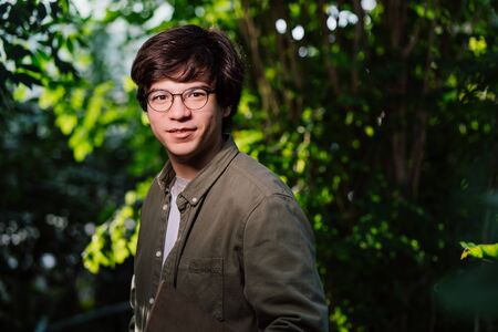 Nature protection concept. Male scientist looking at the camera