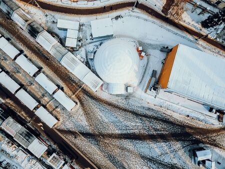 Kontraktova Square on Podil in Kyiv, aerial viewの写真素材