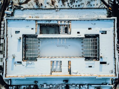 Kontraktova Square on Podil in Kyiv, aerial viewの写真素材