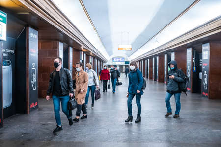 UKRAINE, KIEV - MAY 26, 2020: subway station Zoloty Vorota (Golden Gate)