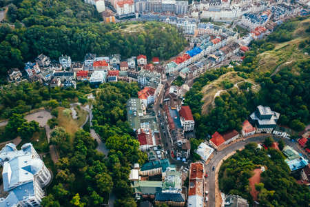 Aerial Panoramic view to the Andreevsky Descentの写真素材