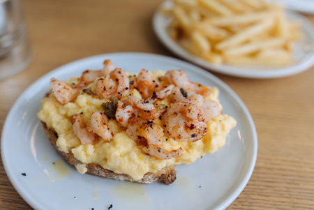 Street food on a plate in a street cafe