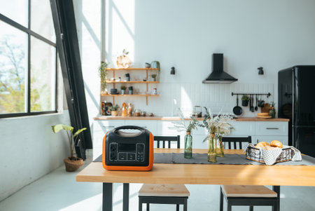 portable power station at homeの写真素材