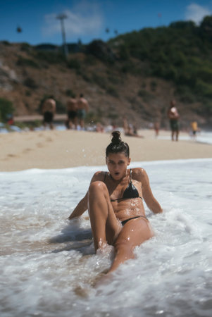 Enjoy a Relaxing Beach Day Filled with Waves, Sunshine, and Wonderful Memories to Cherishの写真素材