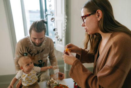 Family Crafting Time An opportunity for creating and cherishing wonderful memories togetherの写真素材