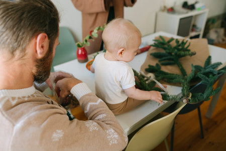 Engaging in Creative Family Crafting Activities with Your Baby for Fun and Bonding Timeの写真素材