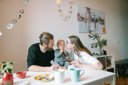 Family Moments Celebrating Love and Joy Together at the Breakfast Table with Everyone