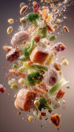 Dynamic Food Environment Featuring Vibrant Stirfry Of Assorted Vegetables Combined With Tender Beefの素材