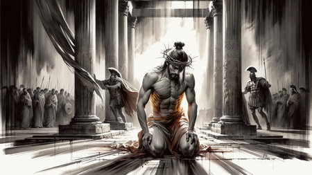 Hues of the Agony of Redemption: Christ Scourged, Collapsed, and Crownedの素材