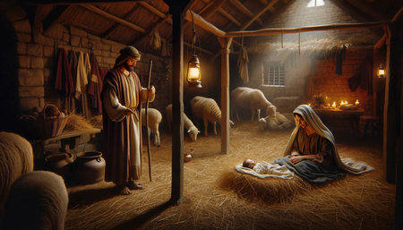 Bethlehem Miracle in a Stable: The Birth of Christの素材