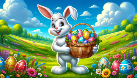 Bunny's Easter Basket: Colorful Candy-Coated Chocolate Eggsの素材