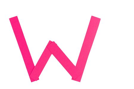 Letter W from parts of red paper.の写真素材