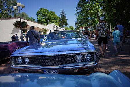 Jurmala, Latvija - 06.06.2018 Vintage classic car Old and stylish Muscle car