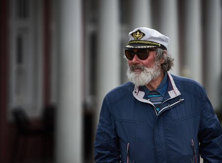 Riga, Latvia - 2019 beautiful Image of a sea Captainのeditorial素材
