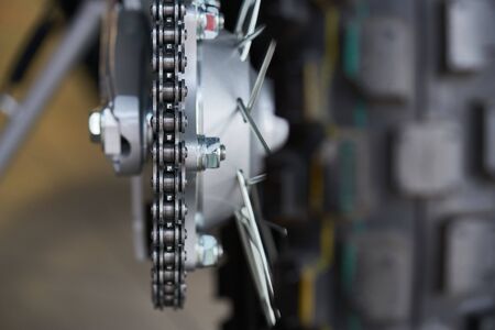 Detail of a motorcycle rear chain.の写真素材